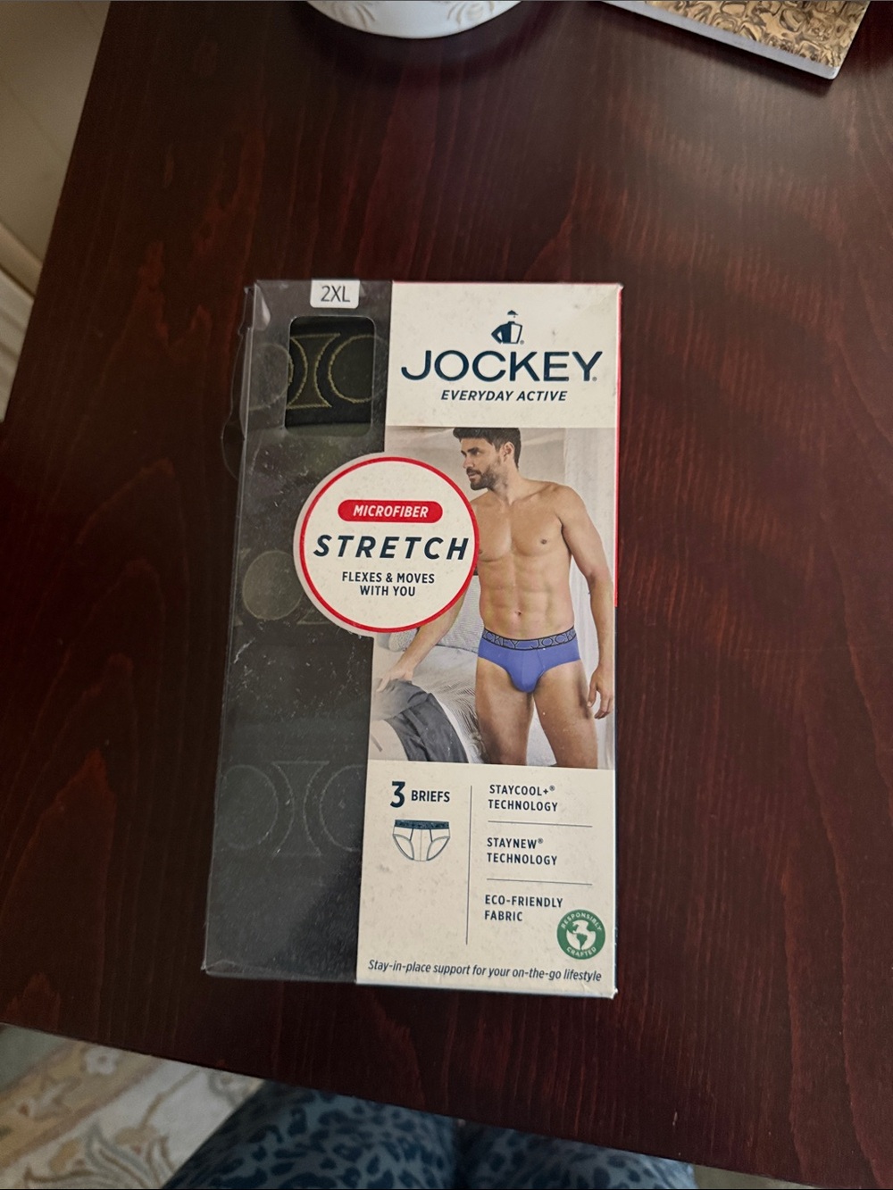 Jockey Men's Blue and Black Briefs Pack - Microfiber Stretch (3 Pack)
